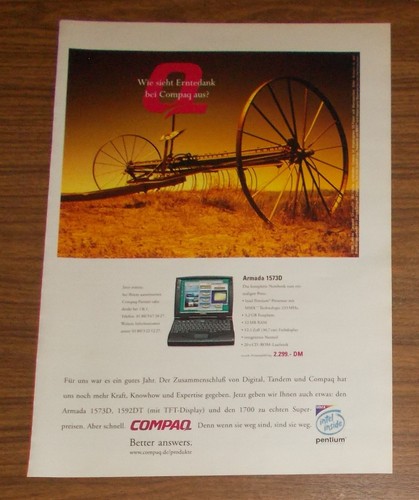 Rara pubblicità compaq armada - pubblicità,