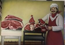 Salvo Lombardo - Il Macellaio - olio su tela - cm 50 X 70