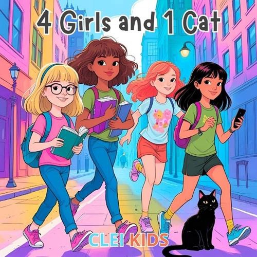 Girls and cat - cat, by