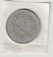 Moneta 5 Franchi 1949 Francia Republique Francaise usata