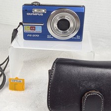 Olympus FE-370 8,0 megapixel fotocamera digitale blu con attacco SD, custodia - testata/funzionante