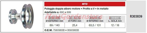 Puleggia doppio albero - , motore