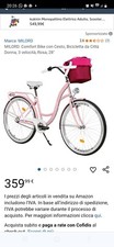 bici da donna da citta', pressoché nuova, marca Milord, rosa, 3 marce, cestino