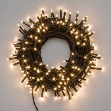 LUCI LED BIANCO CALDO PER ALBERO NATALE ADDOBBI INTERNO DECORAZIONE CATENA