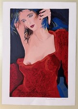 Quadro serigrafia Romano Mussolini 50x70, figurativo, donna, arredamento