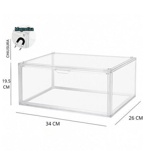 Box trasparente impilabile per - box,