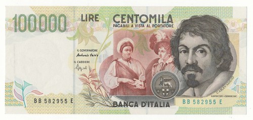 100000 lire caravaggio - 100000,