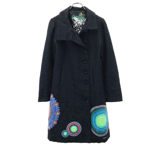 Desigual long coat black - desigual,