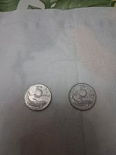 Due monete da 5 lire del 1954