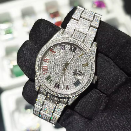 Moissanite men custom watch - men,