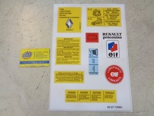 KIT ADESIVI VANO MOTORE RENAULT 5 GT TURBO - NUOVI