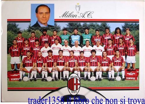 Milan 1989 90 cartolina - milan,