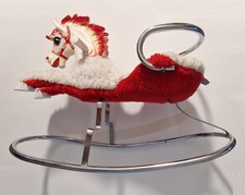 EUROTOYS - CAVALLO A DONDOLO - VINTAGE ANNI '70 - SEDUTA IN MORBIDA STOFFA