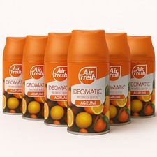 AIR FRESH Deomatic Set 6 x 250 ml Ricarica Spray Profumatore per Ambiente Agrumi