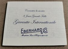 Eberhard & Co. Vintage warranty booklet blank 8 Jours Grande Taille model