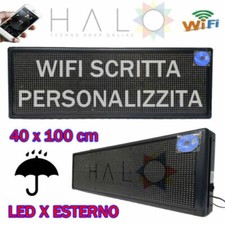 TABELLA LUMINOSA LED INSEGNA SCRITTA CON EFFETTI PERSONALIZZATI USO ESTERNO I...