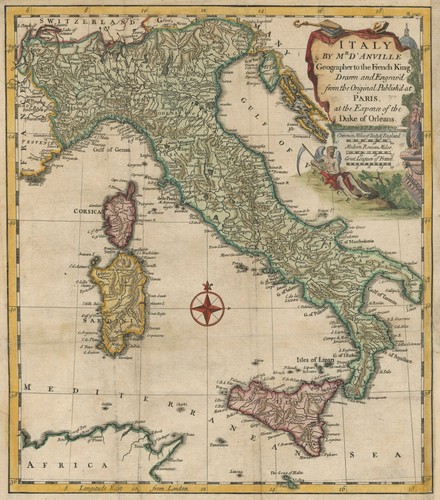 Mappa antica italia - antica, del