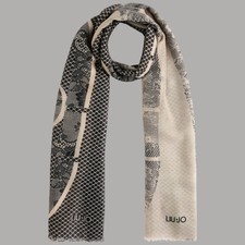 Liu Jo stola beige con pizzo mis. 70X180 sciarpa con logo art. 2F5068T0300