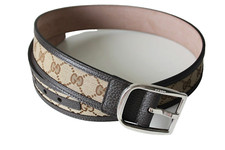 GUCCI CINTURA pelle canvas