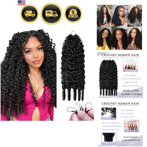 Capelli umani ricci - , birmani