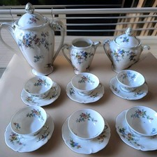 VECCHIA Fabbrica Royal Limoges Servizio da Caffè 6 Tazza Caraffa Zuccheriera Per