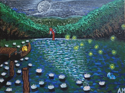 Quadro dipinto mano - dipinto, pokemon