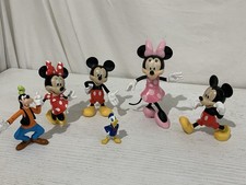 Lotto 6 personaggi Disney Mickey Minnie Goofy Paperino figure vintage