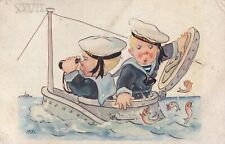 CARTOLINA MARINA MILITARE ,SOTTOMARINO E MARINAI - CECAMI  (TIPO BERTIGLIA)