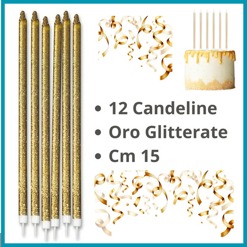 Candeline candela oro - 12,