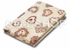 TOVAGLIA ROTONDA diametro 180 cotone CUORI MIROS ROSSO tirolese