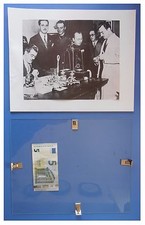 Oro alla patria consegna di fedi e gioielli duce fascismo quadro cornice vetro