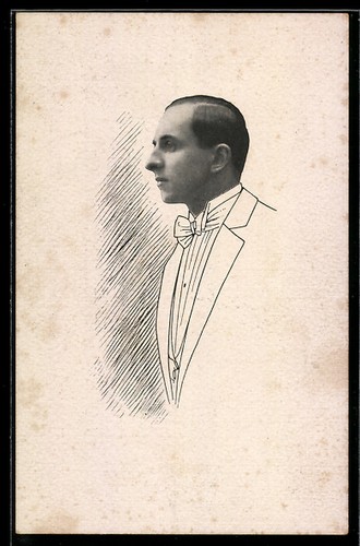Cartolina testa uomo - di,