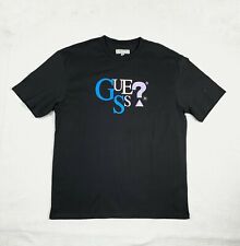 T-shirt uomo Guess Originals multicolore logo scritto maglietta nera nuova taglia L