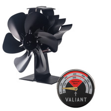 My Stove Ventilatore e Termometro Magnetico in Rosso Set per Fornelli e Forni Range