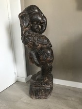 ORIGINALE STATUA IN LEGNO RAPPRESENTANTE LA DIVINITA' "GANESHA" 100x30x30-INDIA