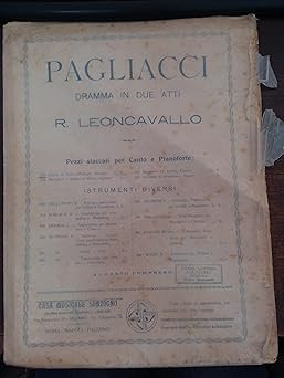 Pagliacci dramma due atti - dramma,