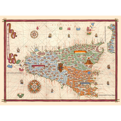 Mappa storica sicilia italia - storica,