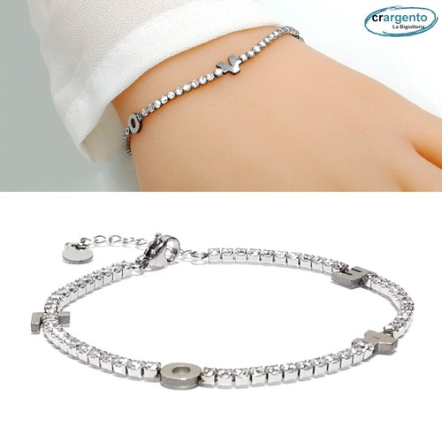 Bracciale tennis donna acciaio - bracciale,