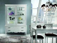 CREDENZA MADIA ARGENTIERA PER SALA O CUCINA ,MOBILE LACCATO CON TARSIE A RILIEVO