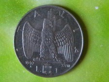 Vittorio Emanuele III 1940 una lira 
