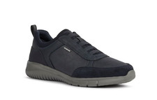 Scarpe Sneakers Slip-on Geox U Monreale Blu camoscio e pelle con elastici