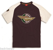 Ducati Meccanica Ali T-Shirt Retro Beige Melanzanmelanzane Nuovo %%%