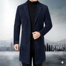 Uomo Camoscio Cappotto Trench