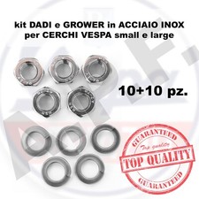 DADI CERCHI VESPA con GROWER in ACCIAIO INOX per VESPA Small e Large Frame