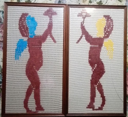 Doppio quadro uncinetto fatto - doppio,