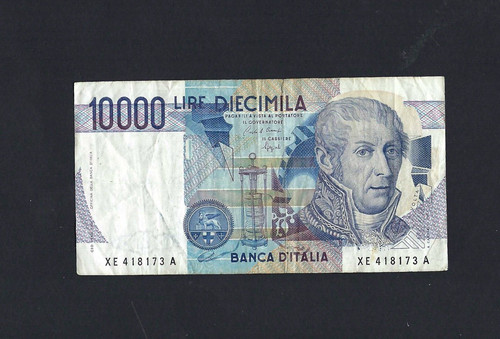 10000 lire alessandro - alessandro, volta