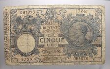 BANCONOTA REGNO D’ITALIA 5 LIRE 29-3-1914 VITTORIO EMANUELE III