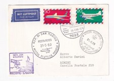 SAN MARINO 1969 - VOLO CON ELICOTTERO RICCIONE BUSTA FDC/FIRST DAY