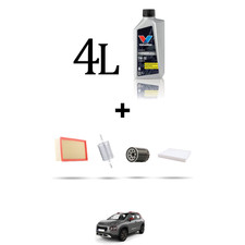 HOFFCAR Kit tagliando 4 FILTRI e 4L OLIO per Citroen C3 Aircross 1.2 Puretech 60