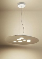 Luna lampadario ovale tortora